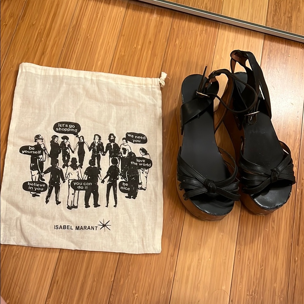 Isabel Marant Etoile Zia Leather Wedge Sandals